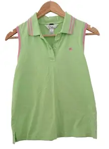 Lilly Pulitzer Neon Green Pink Island Polo EUC