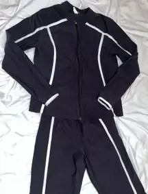 Black and White Workout Track Suit Set