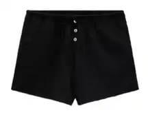 Zara Women's Black High Waist Button Shorts Size Small