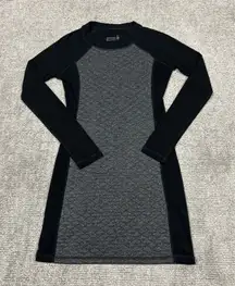 SmartWool Dress Womens XS Black Gray Diamond Peak Quilted Pockets Merino Wool
