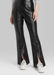 Wild Fable Slit Front Faux Leather Flare Pants