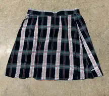 Vintage Pleated Plaid Skirt