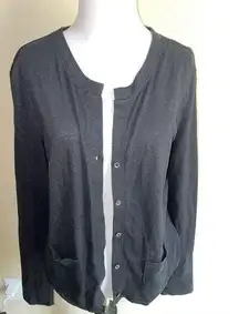 Victoria's Secret Black Lightweight Long Sleeve Cardigan Sweater Sz M