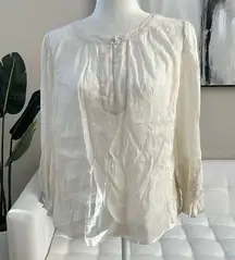 Velvet long sleeve top . Ivory color new with tags.