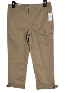 GAP Stretch Cargo Khaki Crop Low Rise Gorpcore Pants Y2K Japanese size 1 Junior