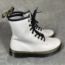 Dr. Martens Luana White Leather Lace Up Combat Boots Women Sz 5‎ Smooth Punk New