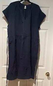 Pact Dark Blue Gauze Dress