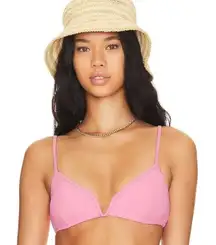 L Space Bikini Top Womens Small Pink Helena Ribbed Barbiecore‎ Summer Beach NWT