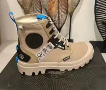 Palladium Beige and Blue High-Top Sneakers Size 6