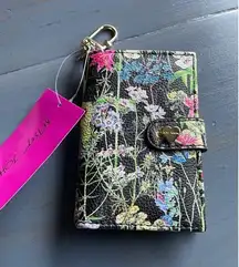 Betsey Johnson  “Black Floral ” KEYCHAIN CARD WALLET