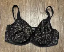 Soma Enticing Lift full coverage Black Lace Bra size 38DD
