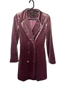 Yumi Kim Suit Up Velvet Dress in Burgundy‎ NWOT S