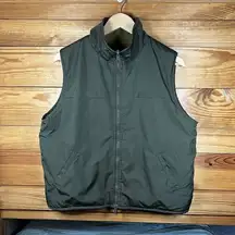 Catalina VTG Olive Green Tan Fleece Reversible Vest Large Ladies Outdoor Safari