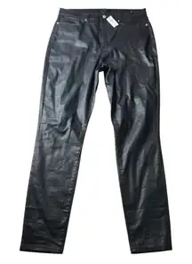 NWT Banana Republic Curvy High Rise Skinny Black Coated Pant Size 32 Tall