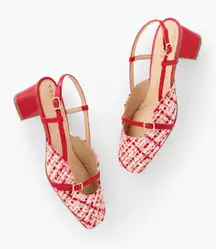 CARLYE BUCKLE BLOCK HEEL PUMPS - LOVELY TWEED