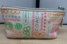 COACH Poppy 1941 Makeup BAG Pouch Multicolor Coated Collectible VINTAGE Floral