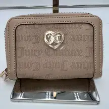 Juicy Couture Double Zip Bifold Beige Wallet