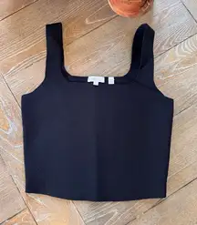 A.L.C. Victoria High-End Designer Black Stretch Knit Tank Top Size Medium