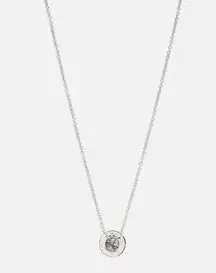 Coach open stone silver necklace