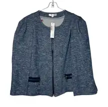 Drew Women's Blazer Jacket‎ Indigo Zipper Cape Full Zip Open Sleeve Small NWT