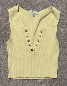 Yellow buttoned top