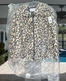 NWT Calvin Klein Faux Fur Cheetah Print Coat Size Large