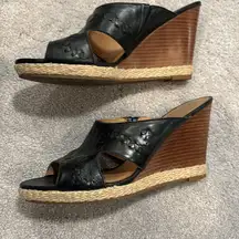 Jack Rodgers black wedge sandals