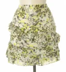 Banana Republic Floral Lightweight Cotton Ruffled Mini Skirt