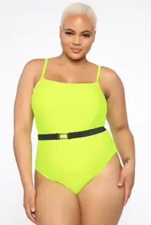 In The Maldives Neon Yellow One Piece Swimsuit