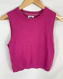 Tommy Hilfiger Vintage Tank Sweater Pink Size Large