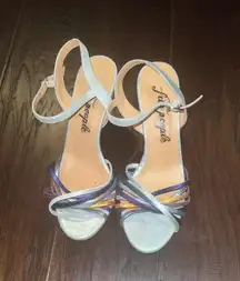 Free People Golden Hour Silver Wedge Sandals 36 / 6