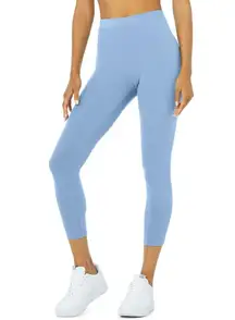 Alo Ribbed High Waist 7/8 Blissful Legging M Blue Skies