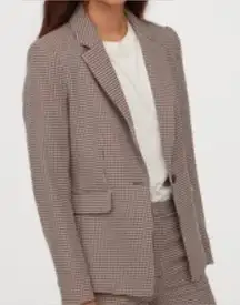 H&M Black & Cream Houndstooth Blazer(Size Medium)