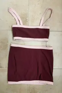 Edikted Sutton contrast ribbed bra set 