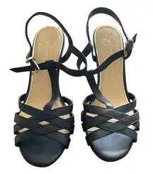 Jessica Simpson Black Strappy Platform Shoes