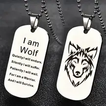 “I Am Wolf…” Silver Necklace New in Packaging