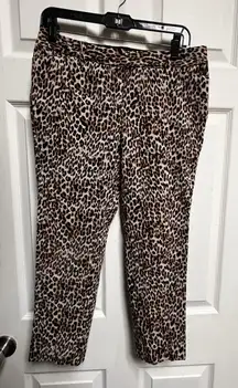 300-024 Worthington Women's Cheetah Print Ankle Skinny Curvy Dress Pants Size 4