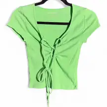 American Eagle neon green size small crop top with front tie size small