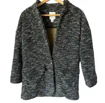 Anthropologie Elevenses Minka Black Motif Tweed Jacket