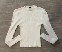White Long Sleeve Turtle Neck