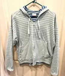 Columbia Full Zip Melody Spring‎ Striped High-low Hoodie Size XL