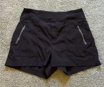 Athleta Trekkie Shorts Black Womens Size 10 Stretch Activewear Athleisure Pullon
