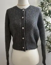 Gray Button-Up Cardigan