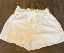 Lulu's White High Waist Tie Shorts
