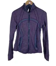 LULULEMON Define Jacket Womens 6 Black Swan Mini Check Plum Soft Knit