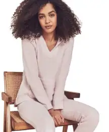 Faherty Seabrook Women's Hooded Pullover Hoodie Pink Peach Small