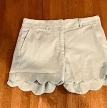 J. Mclaughlin Blue Scalloped Shorts Womens Size  4