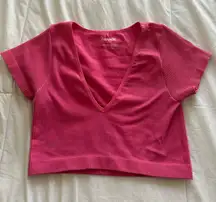 Garage Pink V-Neck Top