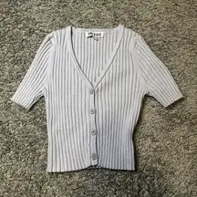 Women's Purple Ribbed Button Down Shirt