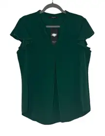 Emerald Ruffle Sleeve Top